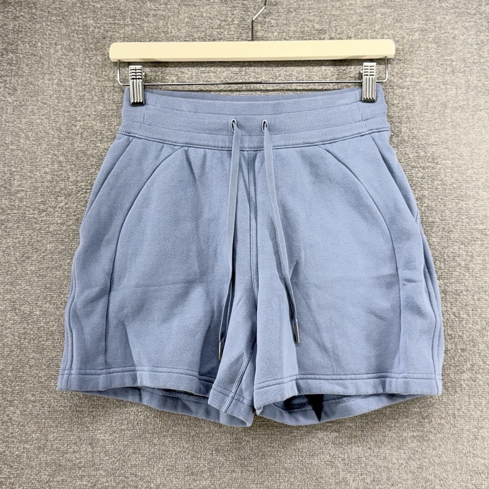 Lululemon Scuba High Rise 5 Shorts Women Size 4 Blue Willow Activewear
